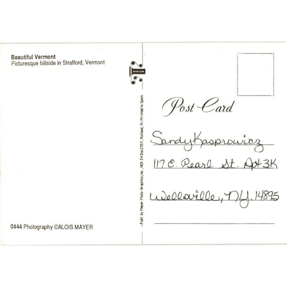 Beautiful Vermont Postcard Picturesque Hillside Strafford Photography Alois Maye - Picture 2 of 2